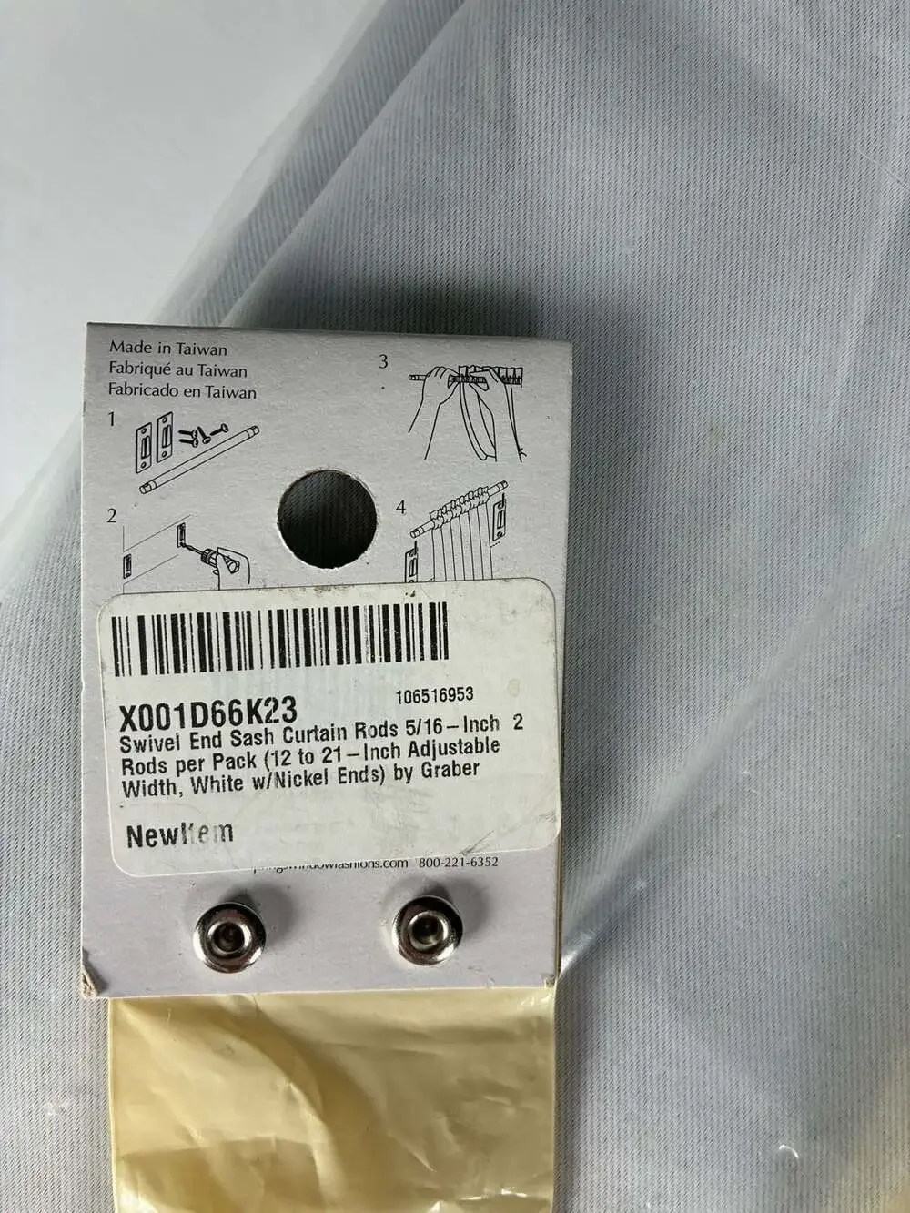 Curtain Rods and Room Darkening White Curtains Bundle for French Doors